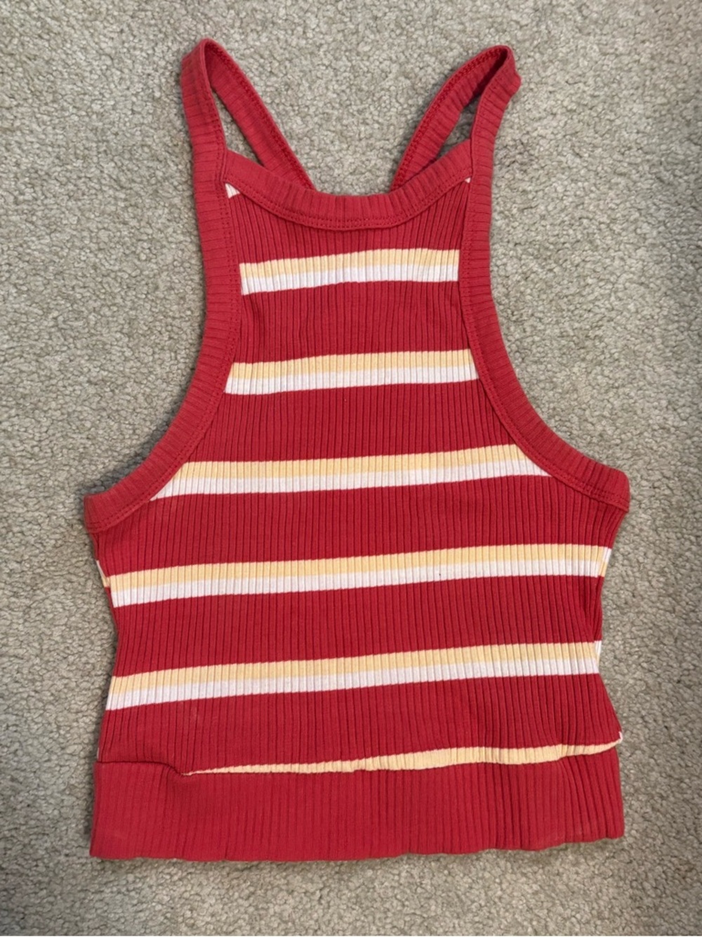 Pacsun Red Striped Ribbed Tank Top🍎